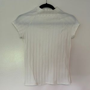 Reformation White Ribbed Top